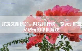 好玩又耐玩的ios游戏排行榜一览2022(好玩又耐玩的单机游戏)