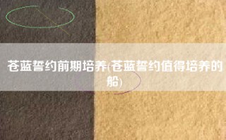 苍蓝誓约前期培养(苍蓝誓约值得培养的船)