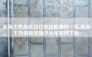 航海王热血航线日奈技能爆料一览(航海王热血航线朝夕光年官网下载)