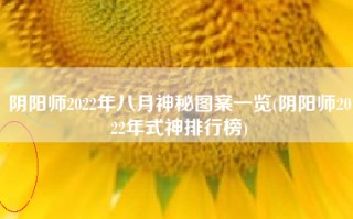阴阳师2022年八月神秘图案一览(阴阳师2022年式神排行榜)