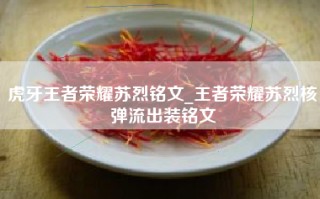 虎牙王者荣耀苏烈铭文_王者荣耀苏烈核弹流出装铭文
