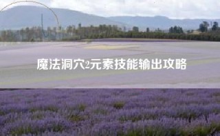 魔法洞穴2元素技能输出攻略