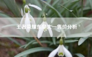 王者荣耀东皇太一售价分析