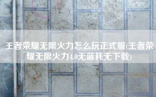 王者荣耀无限火力怎么玩正式服(王者荣耀无限火力4.0无蓝耗无下载)