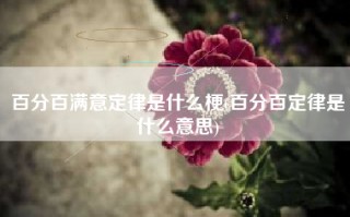 百分百满意定律是什么梗(百分百定律是什么意思)