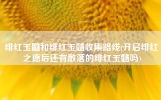 绯红玉髓和绯红玉髓收集路线(开启绯红之愿后还有散落的绯红玉髓吗)