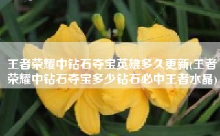王者荣耀中钻石夺宝英雄多久更新(王者荣耀中钻石夺宝多少钻石必中王者水晶)