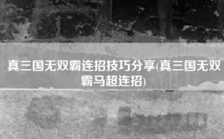 真三国无双霸连招技巧分享(真三国无双霸马超连招)