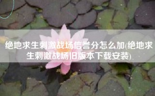 绝地求生刺激战场信誉分怎么加(绝地求生刺激战场旧版本下载安装)