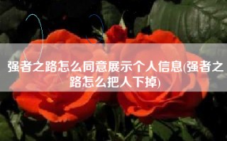 强者之路怎么同意展示个人信息(强者之路怎么把人下掉)
