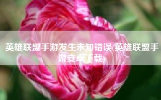 英雄联盟手游发生未知错误(英雄联盟手游安卓下载)