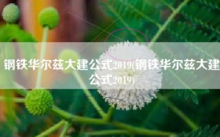 钢铁华尔兹大建公式2019(钢铁华尔兹大建公式2019)
