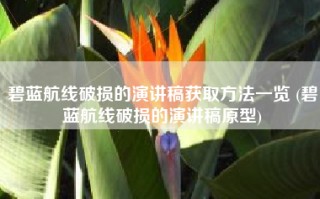 碧蓝航线破损的演讲稿获取方法一览 (碧蓝航线破损的演讲稿原型)