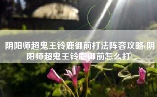 阴阳师超鬼王铃鹿御前打法阵容攻略(阴阳师超鬼王铃鹿御前怎么打)