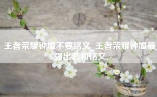 王者荣耀钟馗不要铭文_王者荣耀钟馗最强出装和铭文