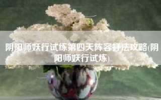 阴阳师妖行试练第四天阵容打法攻略(阴阳师妖行试炼)