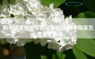 和平精英地督导套装如何样(和平精英怎么带多套衣服)