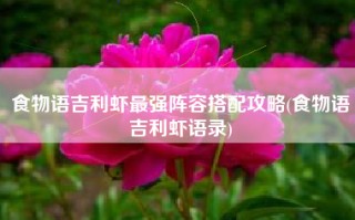 食物语吉利虾最强阵容搭配攻略(食物语吉利虾语录)