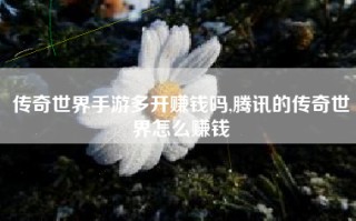 传奇世界手游多开赚钱吗,腾讯的传奇世界怎么赚钱