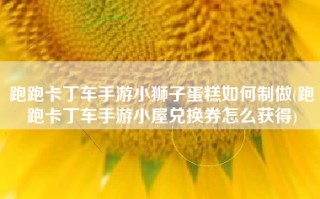 跑跑卡丁车手游小狮子蛋糕如何制做(跑跑卡丁车手游小屋兑换券怎么获得)