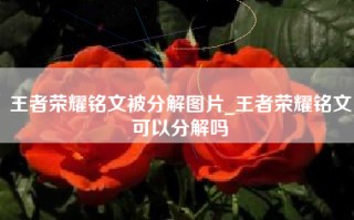 王者荣耀铭文被分解图片_王者荣耀铭文可以分解吗