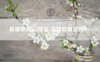 英雄联盟msi排名(英雄联盟官网MSI)