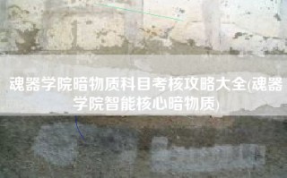 魂器学院暗物质科目考核攻略大全(魂器学院智能核心暗物质)