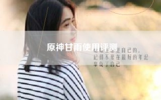原神甘雨使用评测
