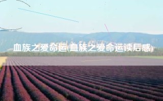 血族之爱命运(血族之爱命运读后感)