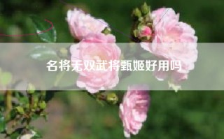 名将无双武将甄姬好用吗