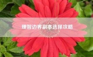 理智边界副本选择攻略
