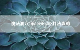 魔法洞穴2第100关BOSS打法攻略