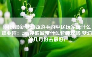 8月份最新梦幻西游手游平民玩家玩什么职业附：2022凌波城带什么套装攻略(梦幻谷几月份去最好)