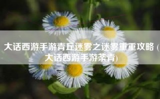 大话西游手游青丘迷雾之迷雾重重攻略 (大话西游手游荼青)