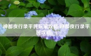 神都夜行录平民玩家攻略(神都夜行录平民攻略)_1