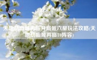 天地劫幽城再临开局氪六星玩法攻略(天地劫幽城再临T0阵容)