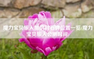 魔力宝贝旅人加纳村石碑位置一览(魔力宝贝旅人公测时间)