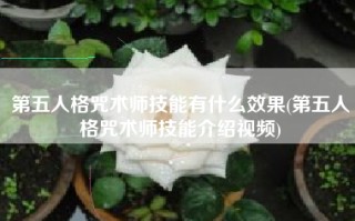 第五人格咒术师技能有什么效果(第五人格咒术师技能介绍视频)