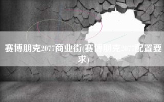 赛博朋克2077商业街(赛博朋克2077配置要求)