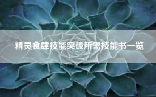 精灵食肆技能突破所需技能书一览
