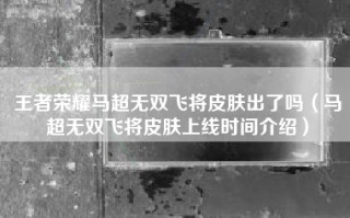 王者荣耀马超无双飞将皮肤出了吗（马超无双飞将皮肤上线时间介绍）