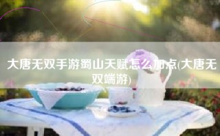 大唐无双手游蜀山天赋怎么加点(大唐无双端游)