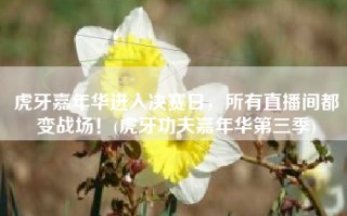 虎牙嘉年华进入决赛日，所有直播间都变战场！(虎牙功夫嘉年华第三季)