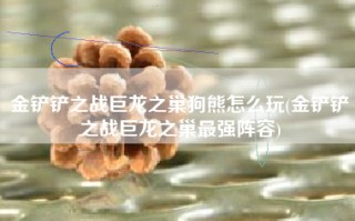 金铲铲之战巨龙之巢狗熊怎么玩(金铲铲之战巨龙之巢最强阵容)