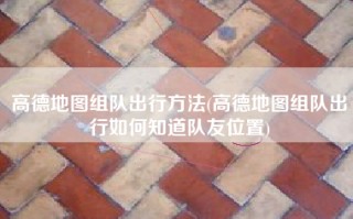 高德地图组队出行方法(高德地图组队出行如何知道队友位置)