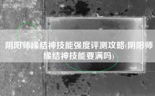 阴阳师缘结神技能强度评测攻略(阴阳师缘结神技能要满吗)