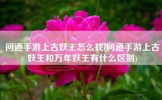 问道手游上古妖王怎么找(问道手游上古妖王和万年妖王有什么区别)