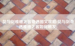 花与剑难缠之客奇遇图文攻略(花与剑奇遇难缠之客如何触发)