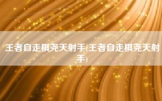 王者自走棋尧天射手(王者自走棋尧天射手)