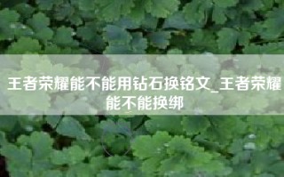 王者荣耀能不能用钻石换铭文_王者荣耀能不能换绑